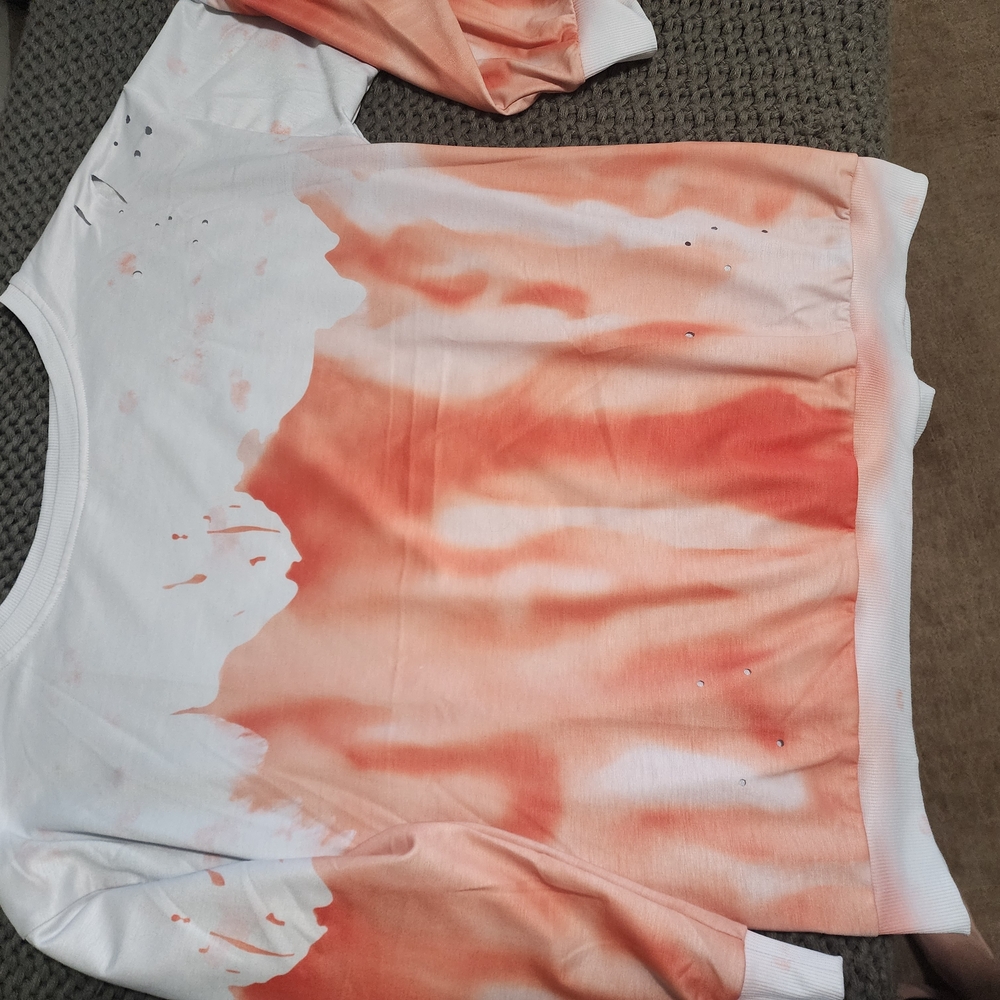 Stylish Ombre Blouse - White and Orange